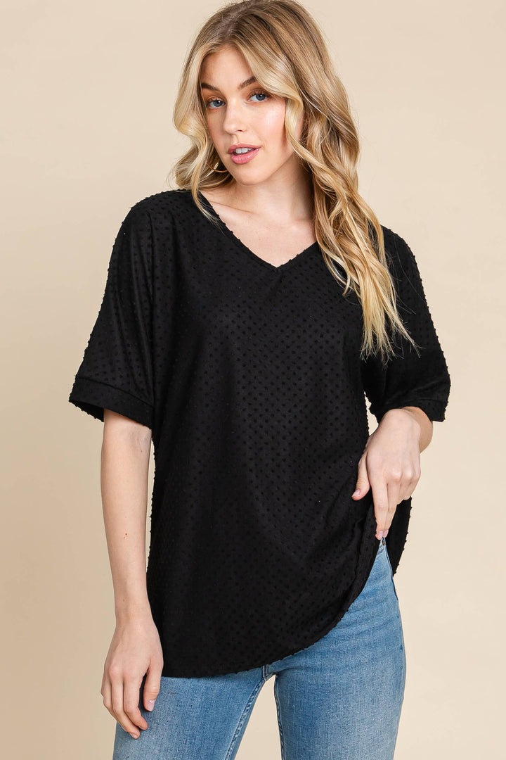 Swiss Dot Blouse - Black