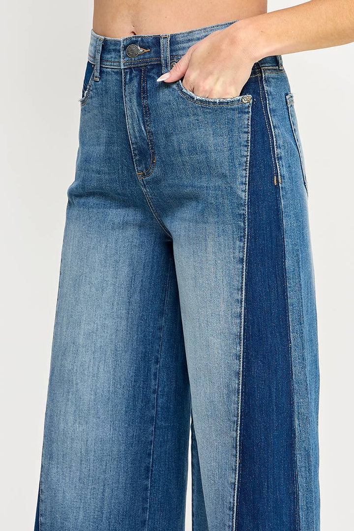 Side Swipe High-Rise Wide Leg Flares