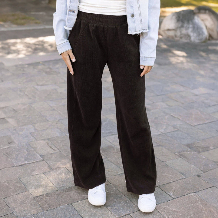 Corded Straight Leg Pants in Java