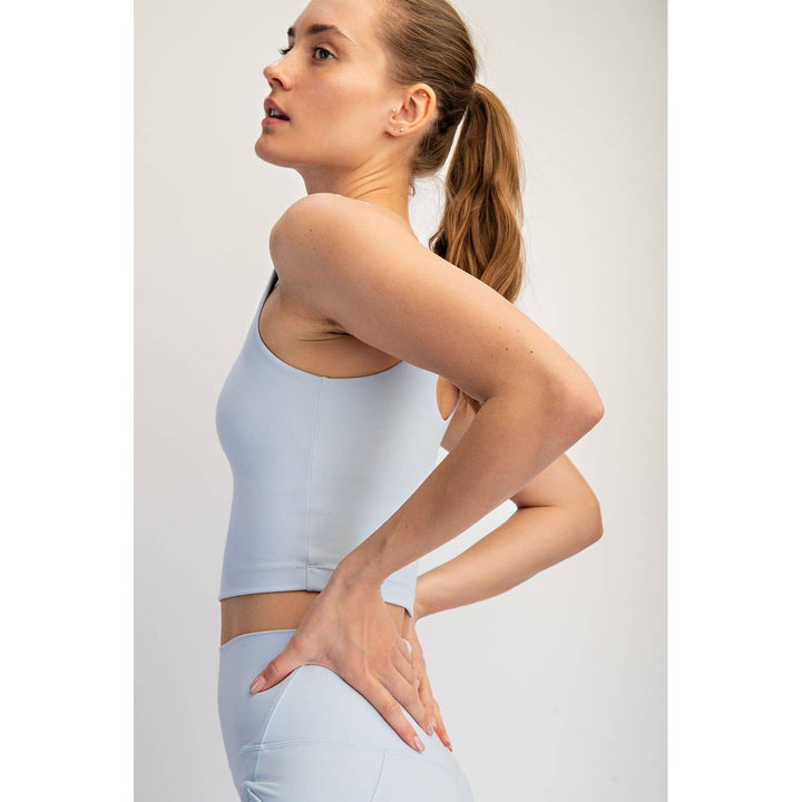 RAE MODE NYLON BUTTER SQUARE NECK CROPPED TANK - 2 colors!
