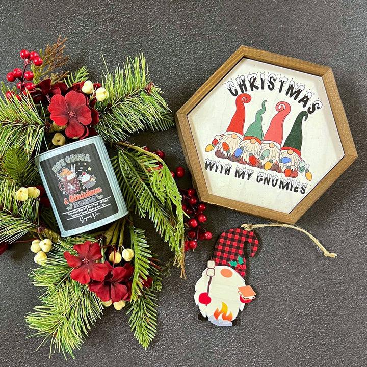 Hot Cocoa & Christmas Movies Candle - Rustic Tin Candles - Hot Chocolate Scent