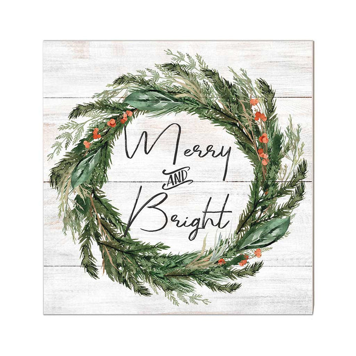 10x10 Merry and Bright Wreath Sign