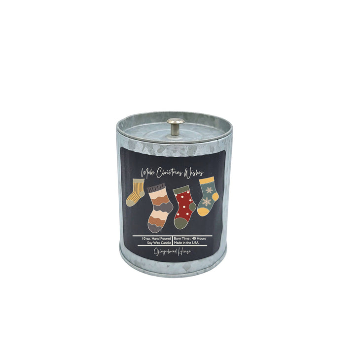 Make Christmas Wishes Soy Candle Rustic Tin Holiday Candles