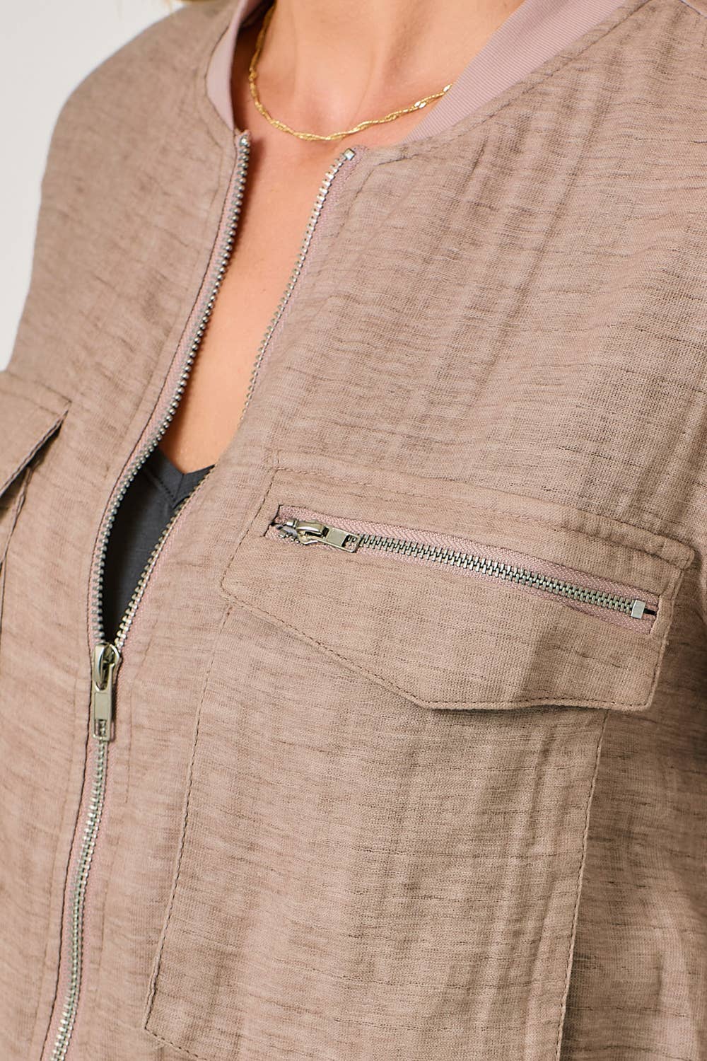 Weekend Wanderer Linen Bomber Jacket