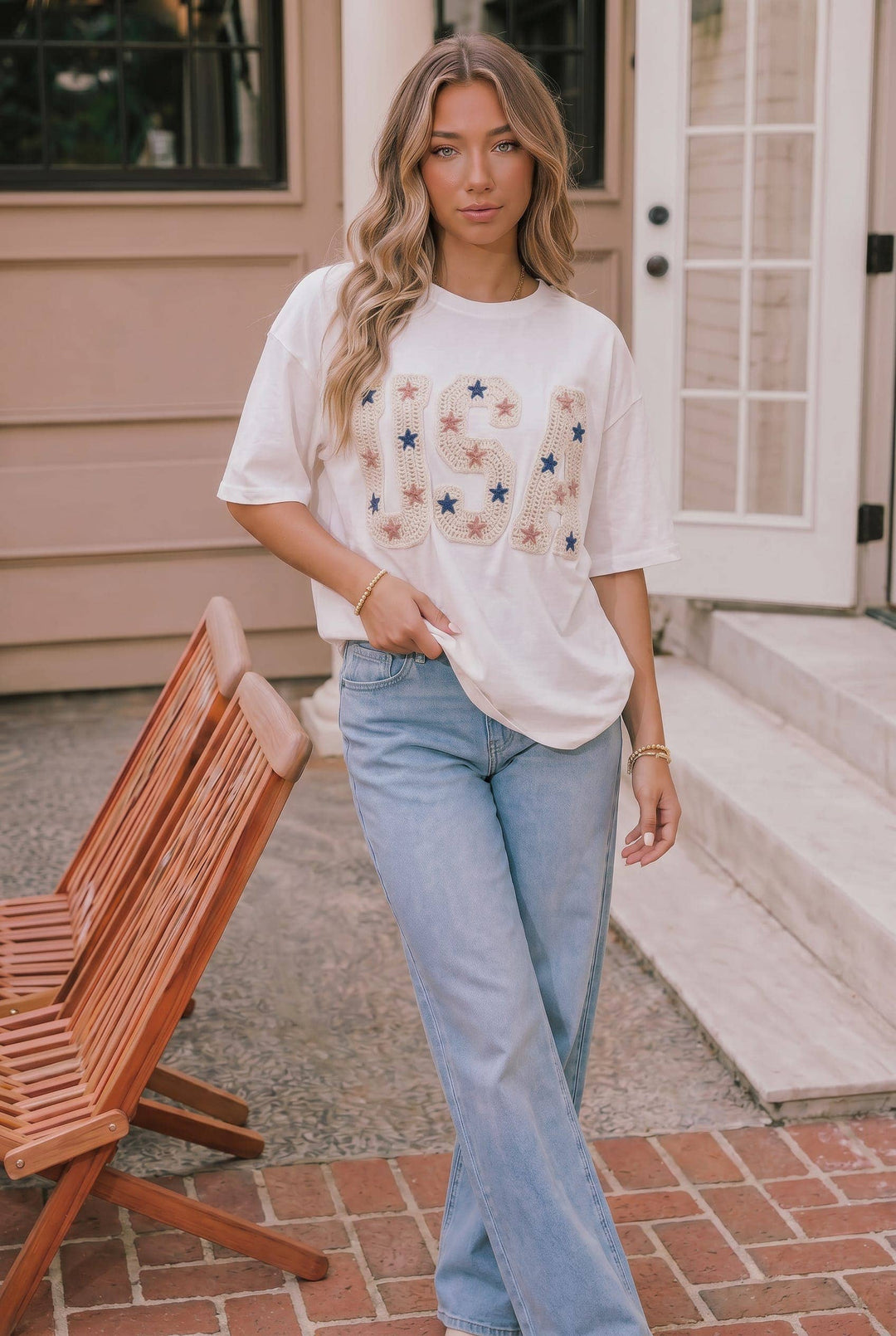 4th of July Crochet Star USA Tee