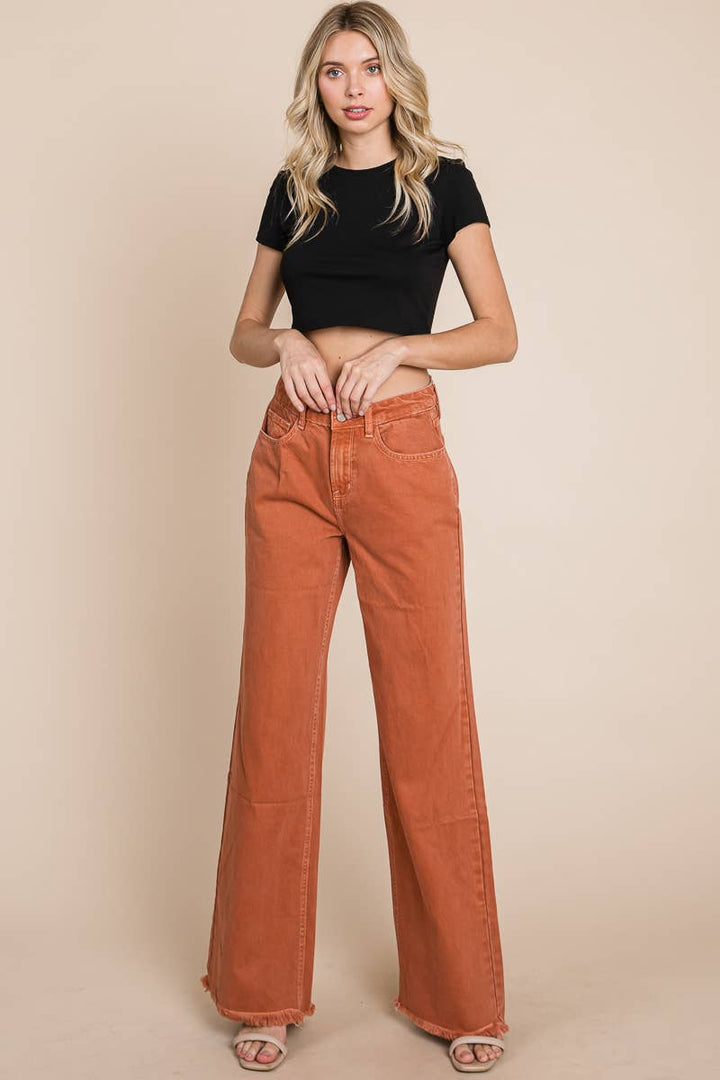 Wide Leg Jeans in Baked Clay