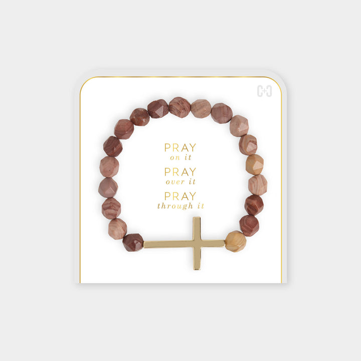 Pray on it, Pray over it, Pray through it Bracelet - 4 Colors