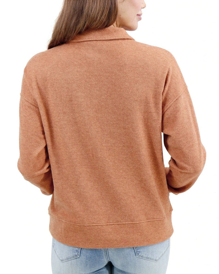 Grace and Lace Cool Day Quarter Zip Pullover in Harvest