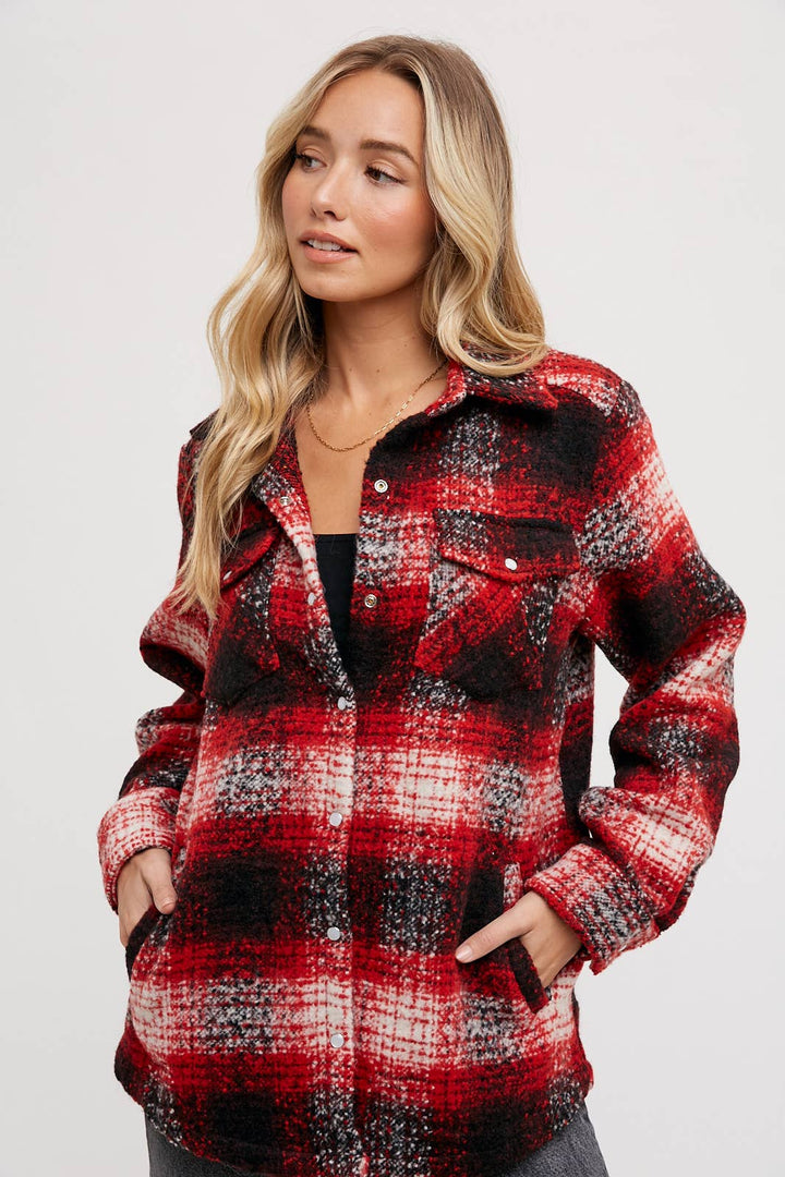 BUTTON DOWN FLANNEL SHACKET