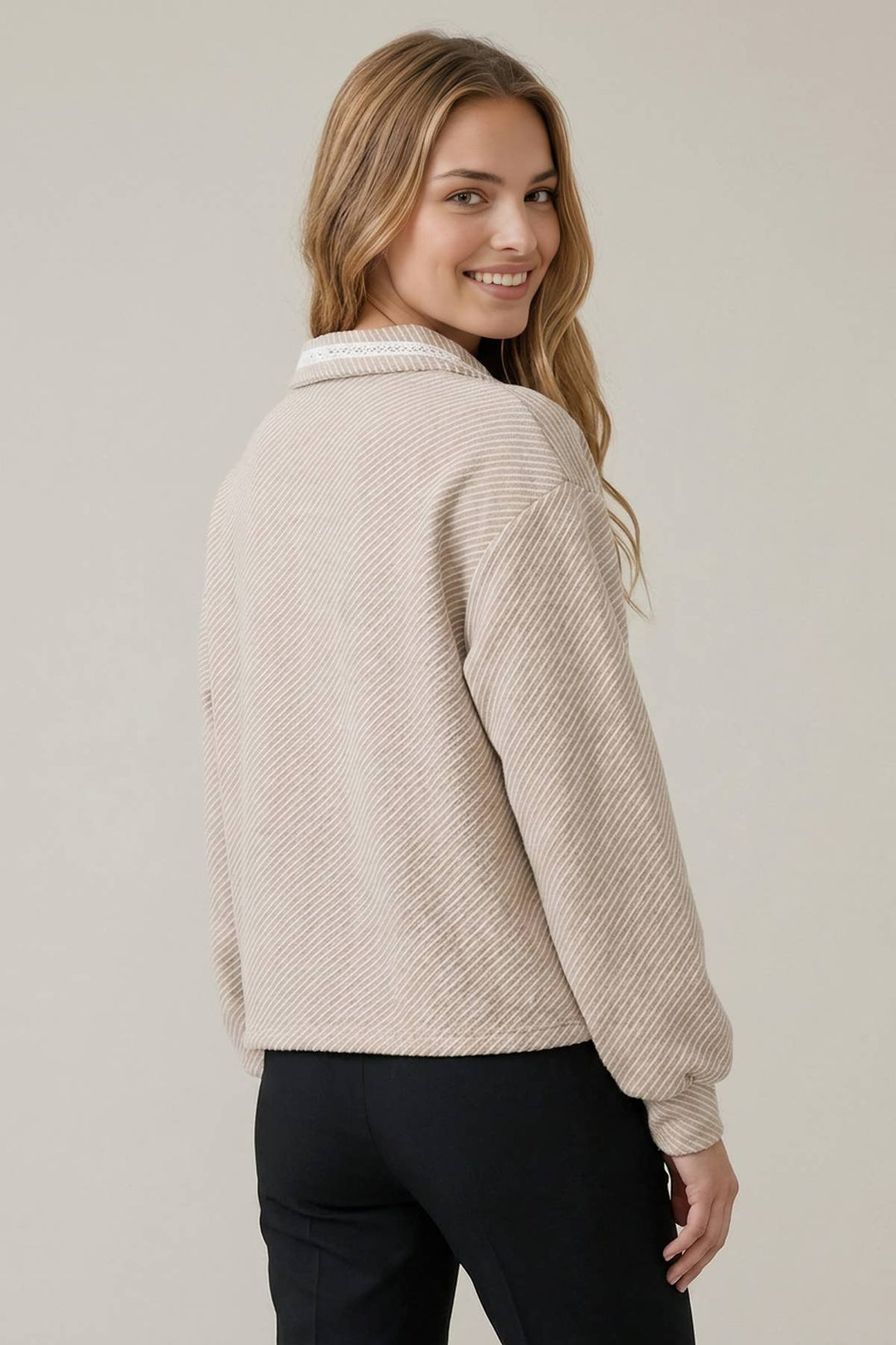 Mocha Moments Blanket Stitch Top