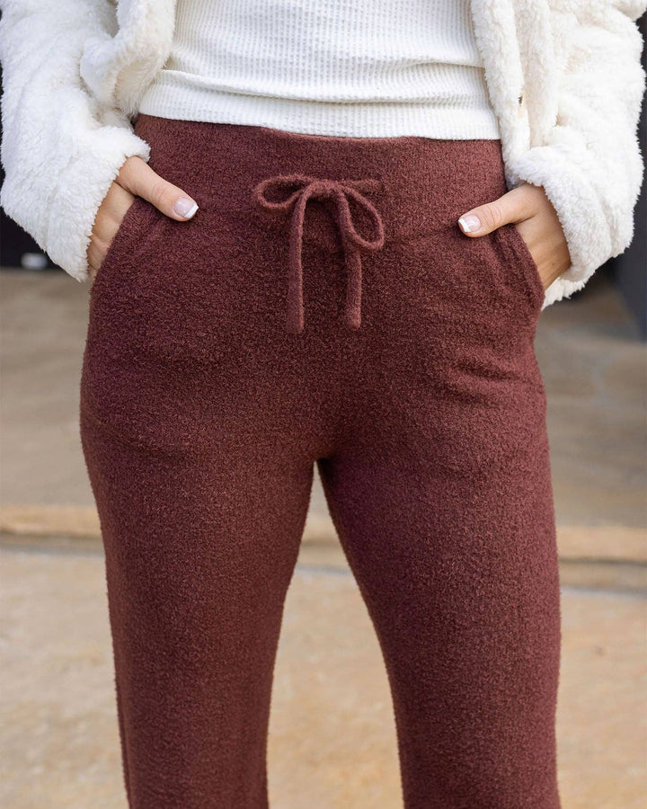 Grace and Lace Bambü Wide Leg Lounge Pants in Cherry Walnut
