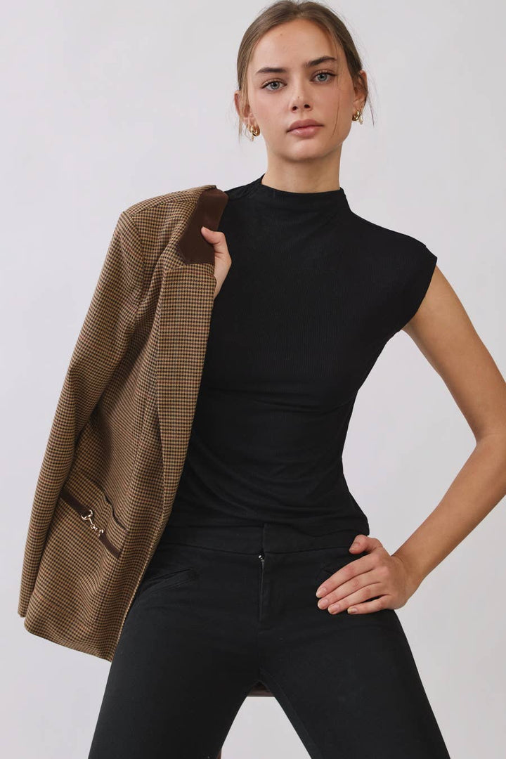 Rib Knit Mock Neck Top - 4 colors