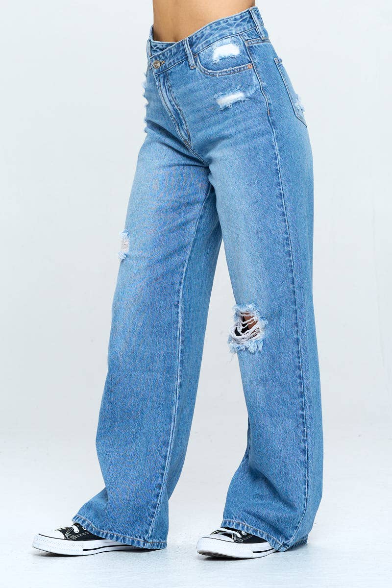 I&M Dark Wash - High Rise Wide Leg Denim Jeans