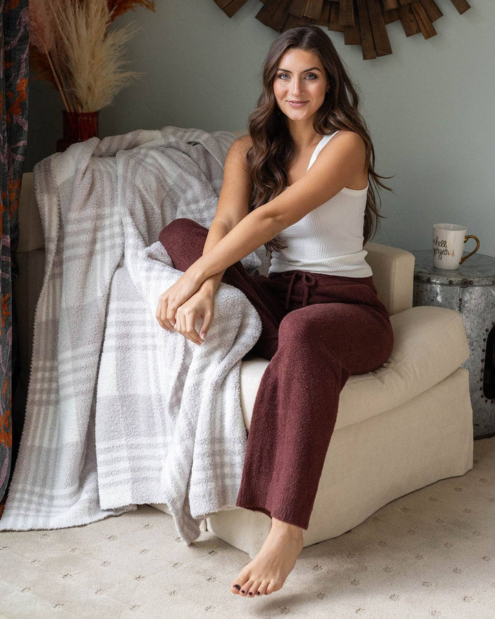 Grace and Lace Bambü Wide Leg Lounge Pants in Cherry Walnut