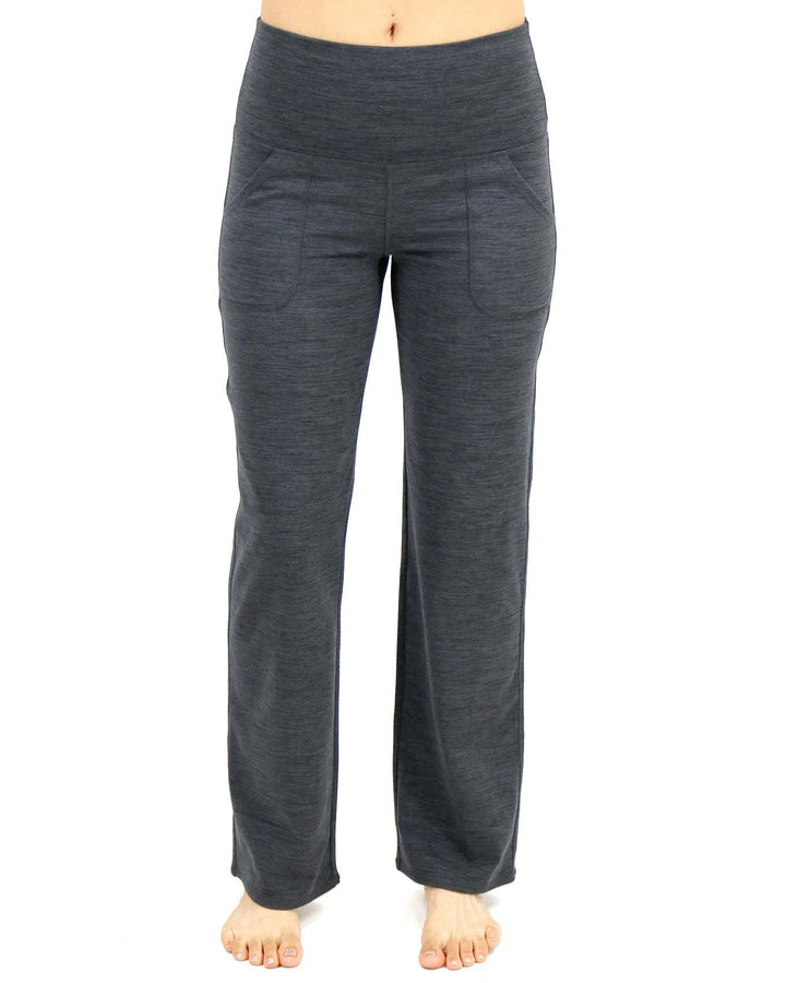 Fleece Lined Straight Leg Lounge Pants in Charcoal Grey