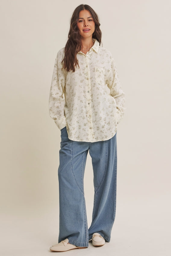 Sunday Stroll Floral Button-Up