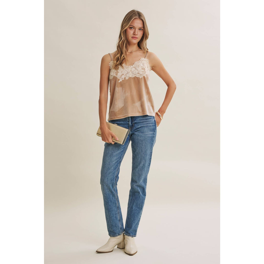 Velvet & Whispers Lace Cami - Champagne