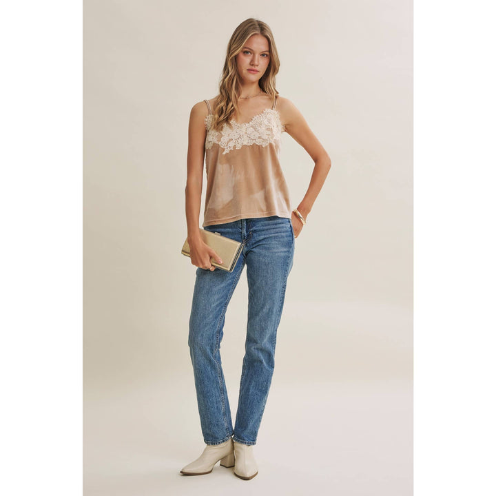 Velvet & Whispers Lace Cami - Champagne