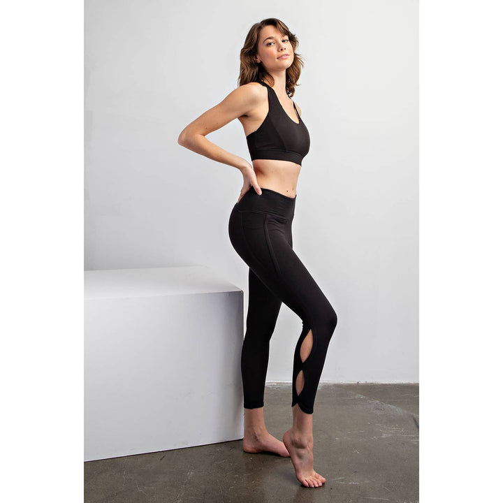 RAE MODE BUTTER HIGH RISE CROPPED YOGA LEGGINGS - GOLDEN APRICOT