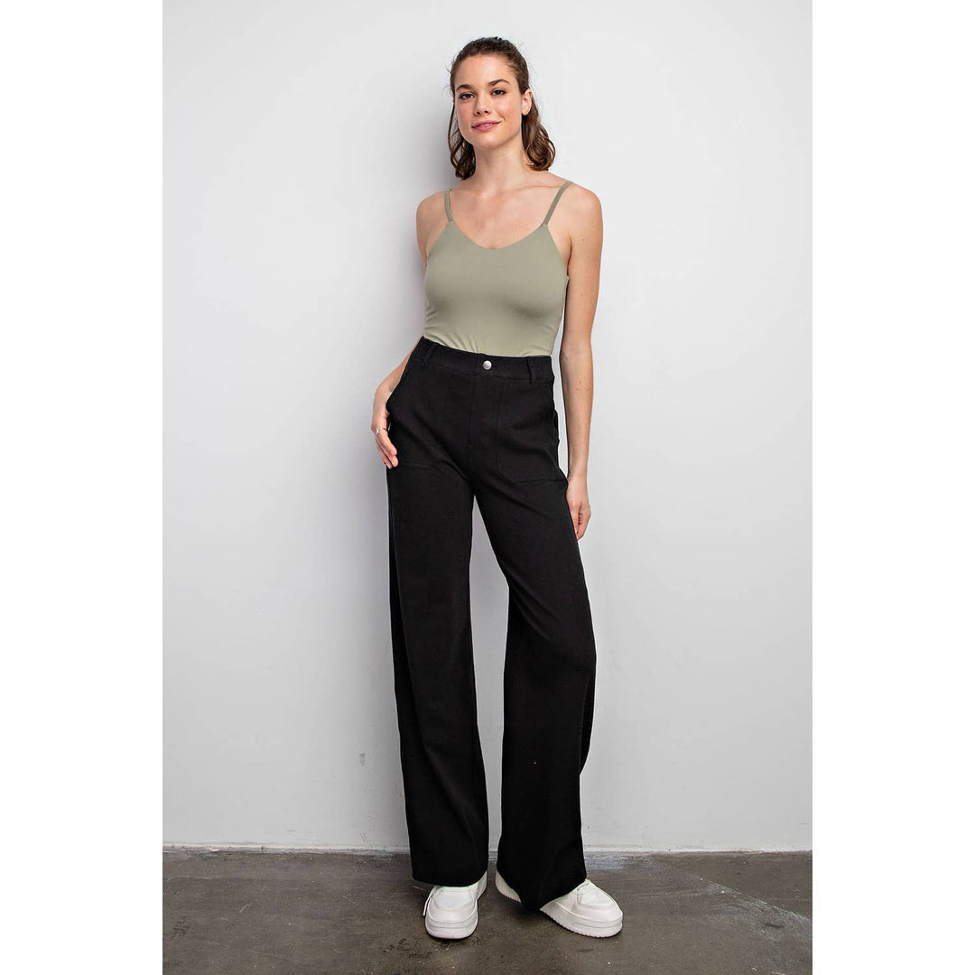 RAE MODE COTTON STRETCH TWILL WIDE PANTS - 2 COLORS