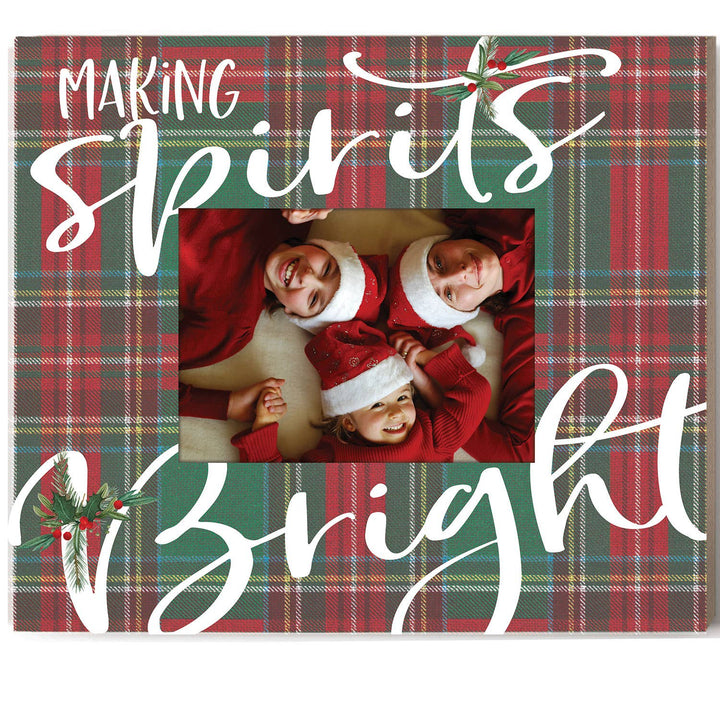 Making Spirits Bright Plaid Photo Frame