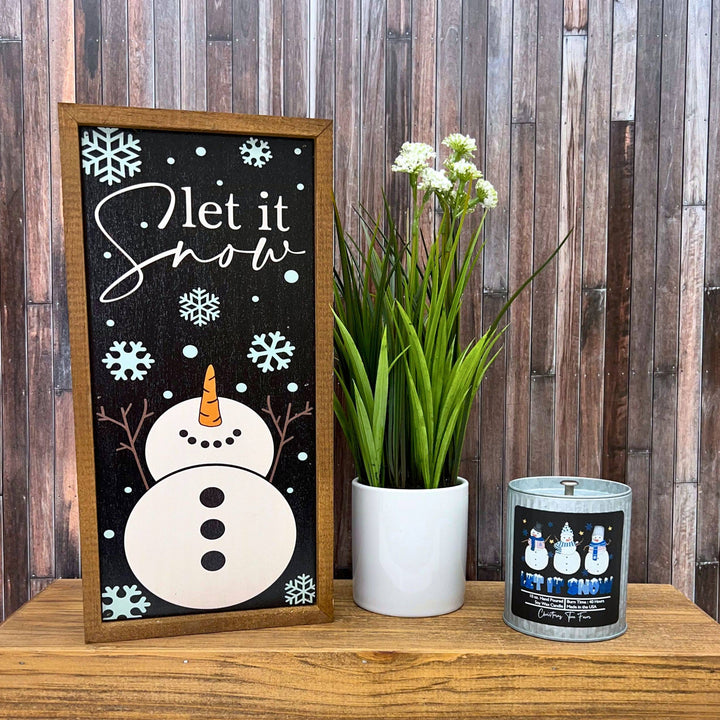 Let it Snow Soy Wax Candle - Rustic Tin Holiday Candles