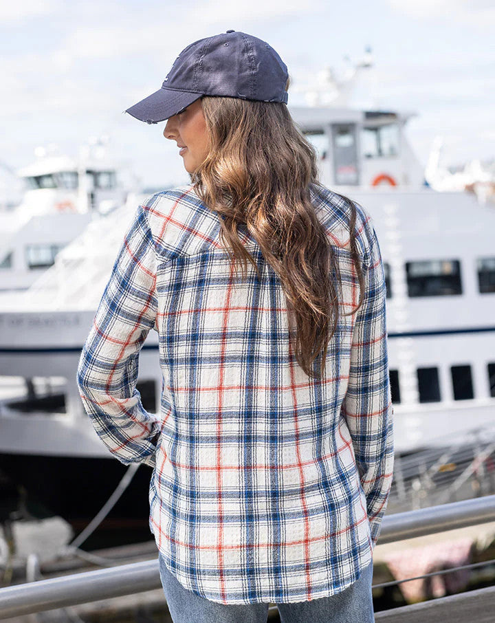 Grace and Lace Favorite Button Up Plaid - Denim Plaid