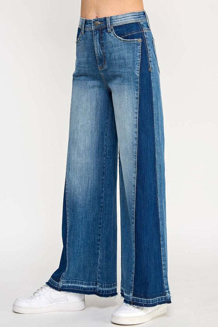 Side Swipe High-Rise Wide Leg Flares