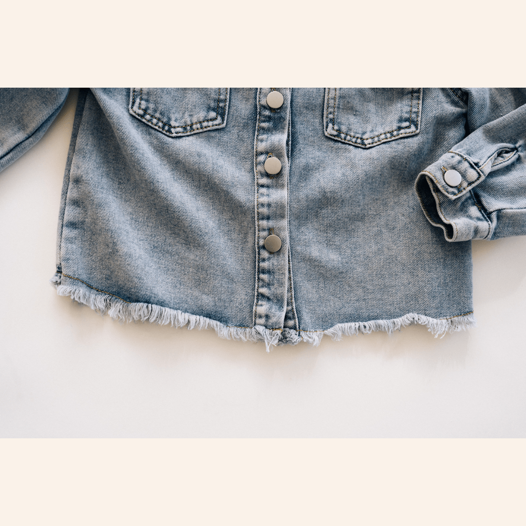 Better Together Raw Hem Denim Jacket - Kids