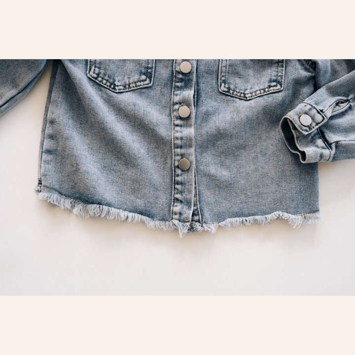 Better Together Raw Hem Denim Jacket - Kids