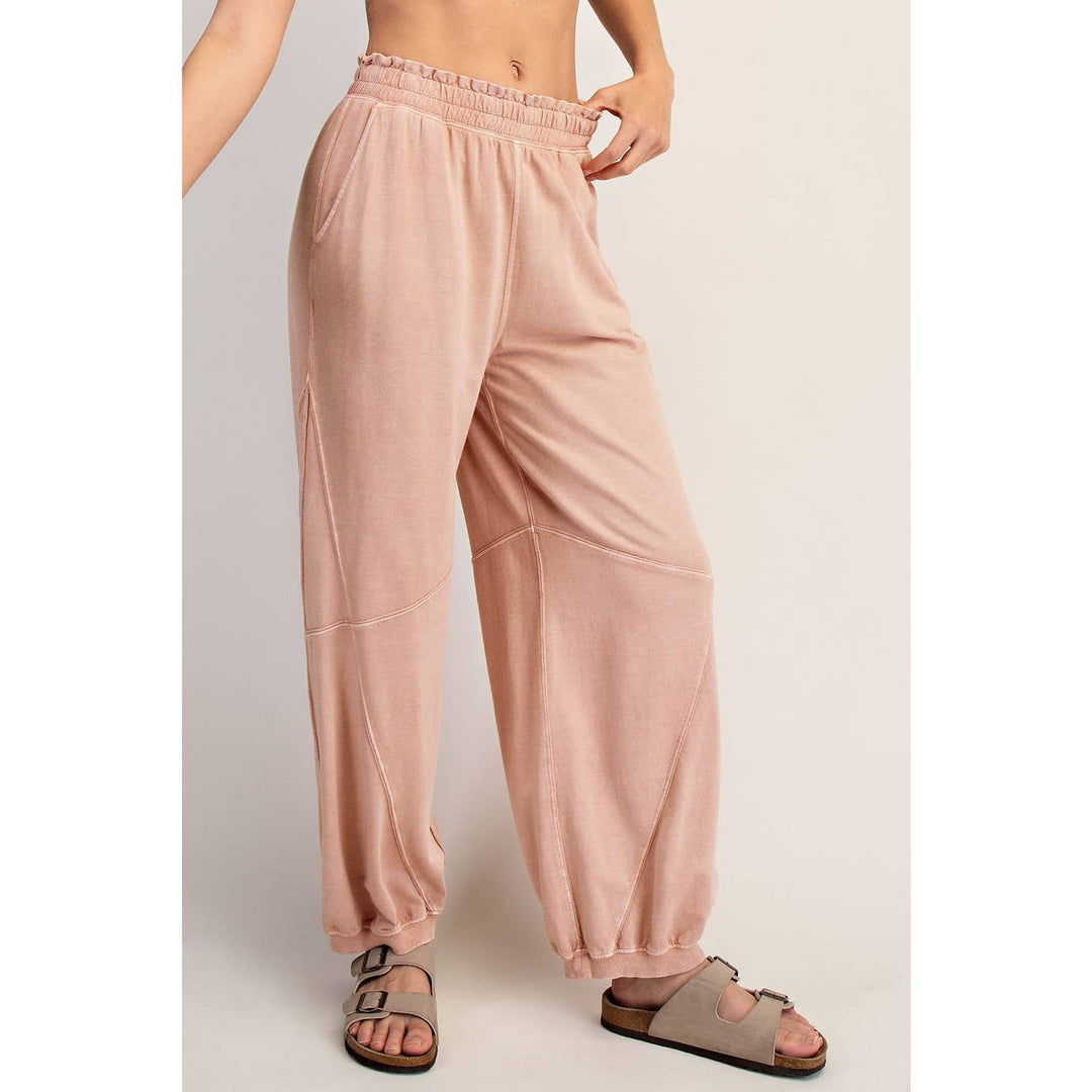 RAE MODE MINERAL WASHED TERRY BUTTER JOGGER PANTS - DUSTY PINK