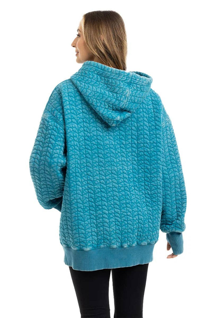 Teal Me More Quilted Heart Hoodie