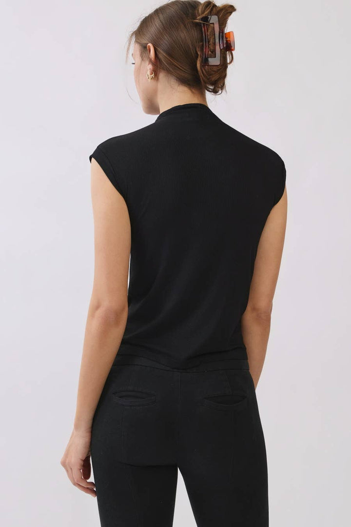 Rib Knit Mock Neck Top - 4 colors