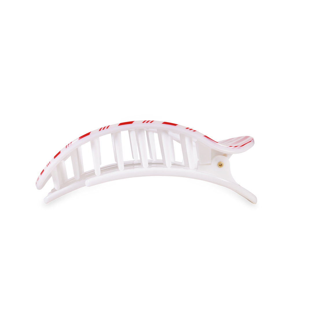 Flat Round Hair Clip | Medium | Candy Cane Crush