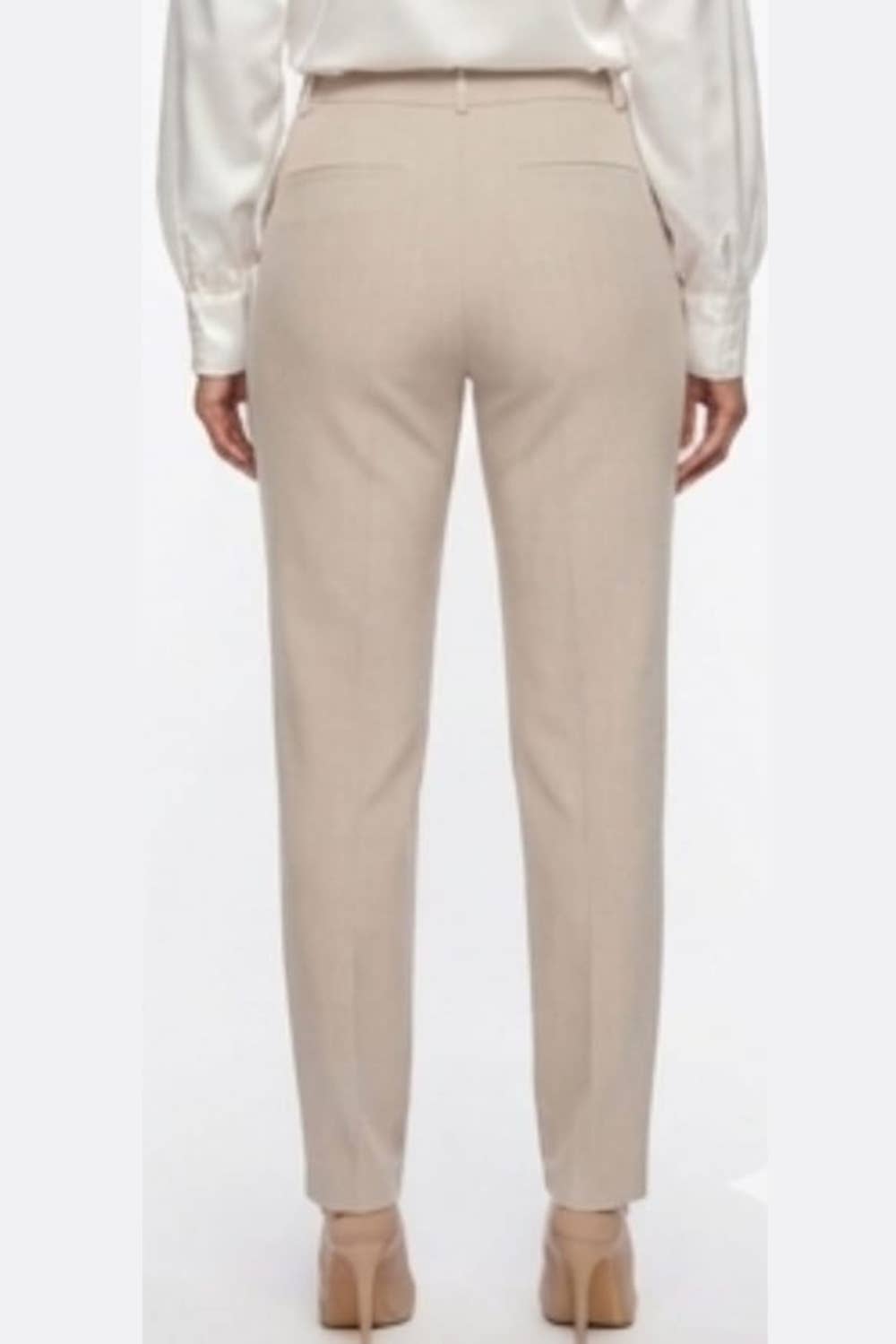 Zac & Rachel Slim Ankle Belted Pants - Pumice Stone