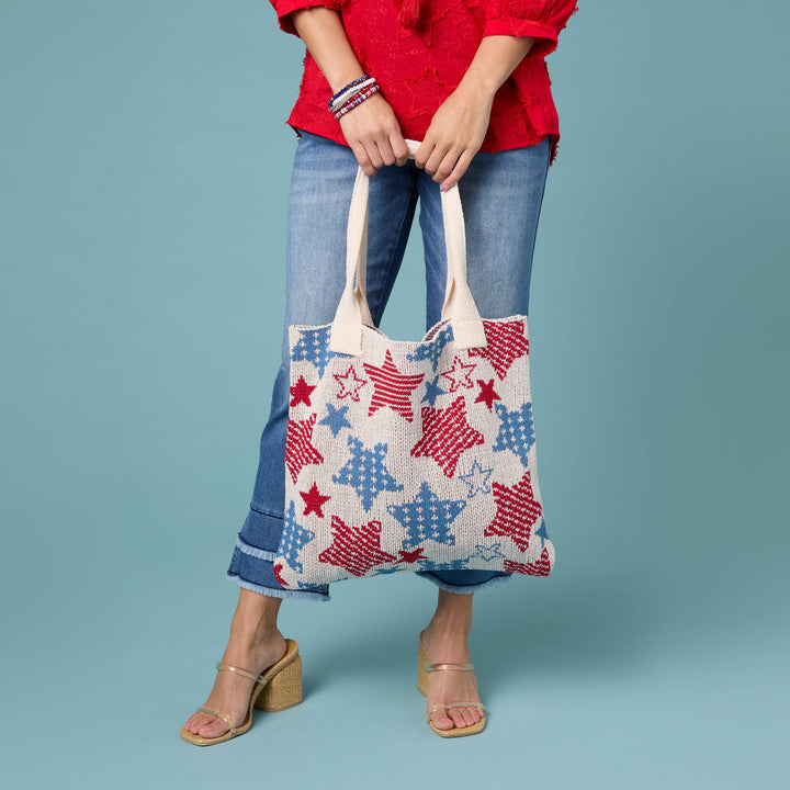 Patriotic Stars Knitted Tote