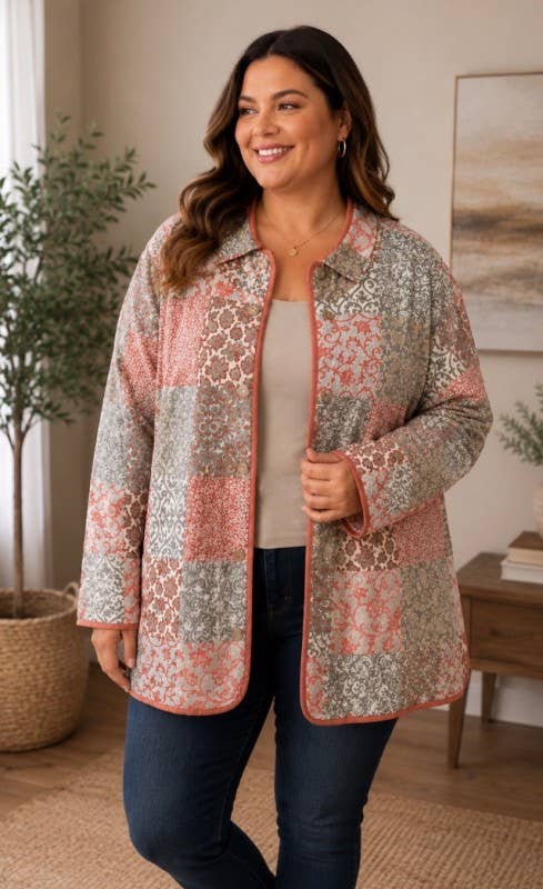 Charming Chapters Patchwork Print Jacket - Regular & Plus
