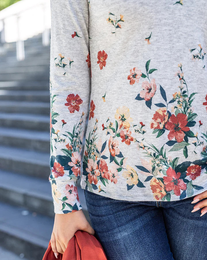 Grace and Lace- Garden Pullover in Tossed Floral