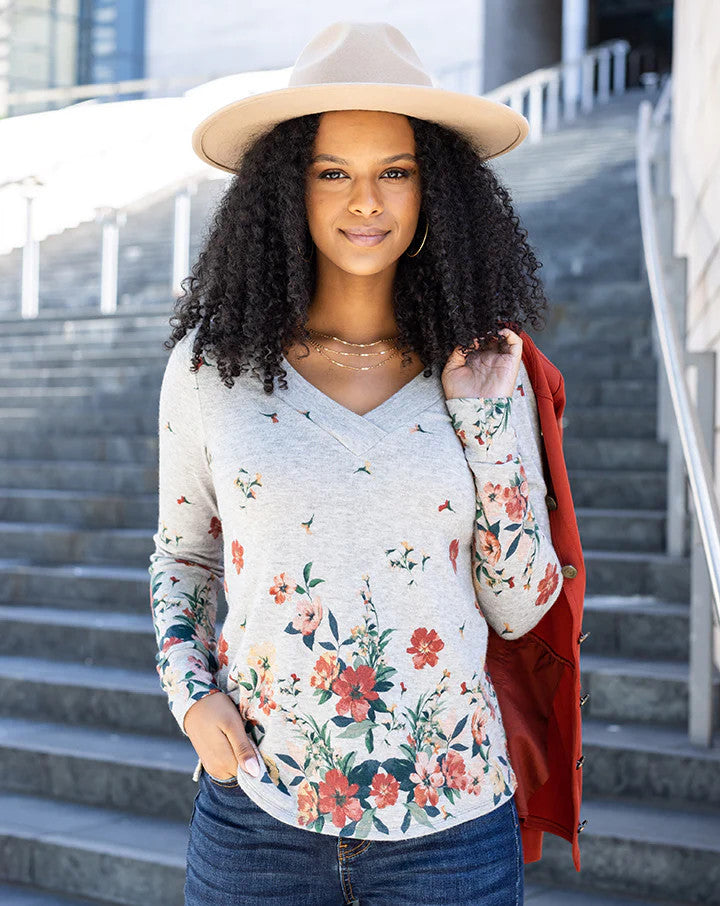 Grace and Lace- Garden Pullover in Tossed Floral