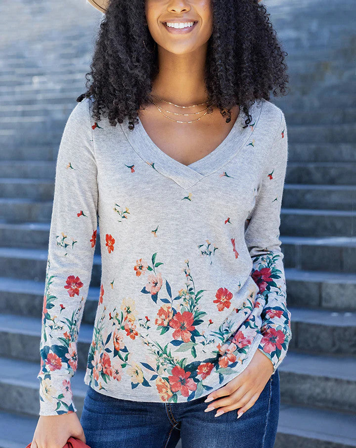 Grace and Lace- Garden Pullover in Tossed Floral