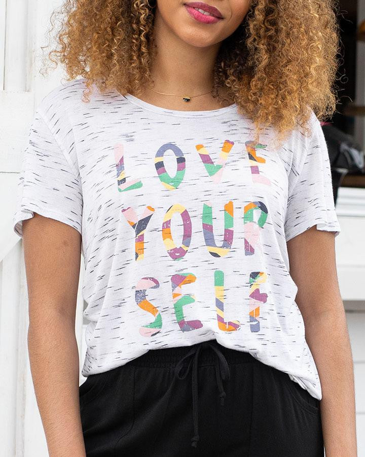 Grace and Lace Perfect Crew Graphic Tee - Love Your Self