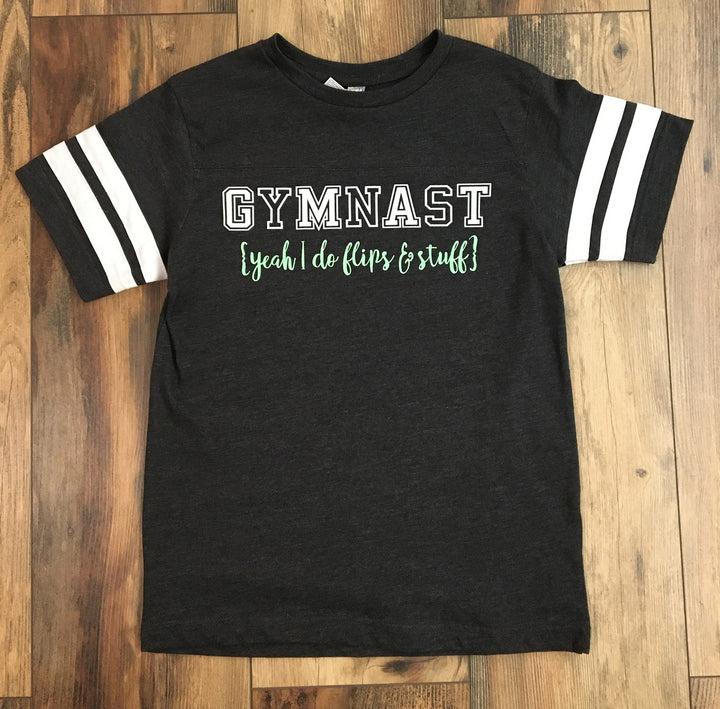 Gymnast, Yeah I Do Flips & Stuff - Dark Grey (Youth Large)