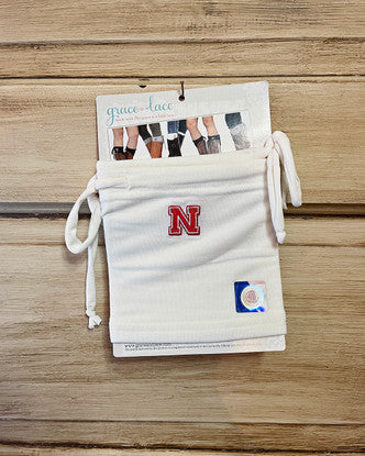 Grace and Lace Nebraska Huskers Jersey Tie Boot Cuffs - Ivory