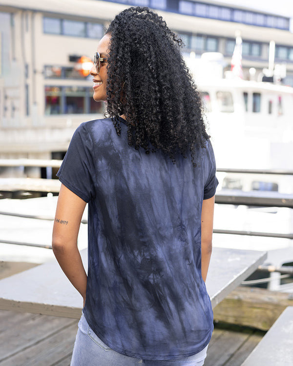 Grace and Lace- Perfect Pocket Tee in Washed Navy