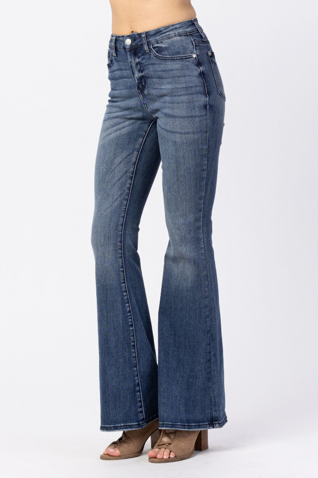 Judy Blue Howdy High Waist Contrast Trouser Flare Jean