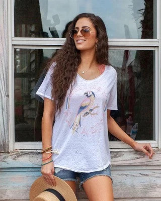 Grace and Lace Burnout Graphic Tee - Meet Me in Paradise