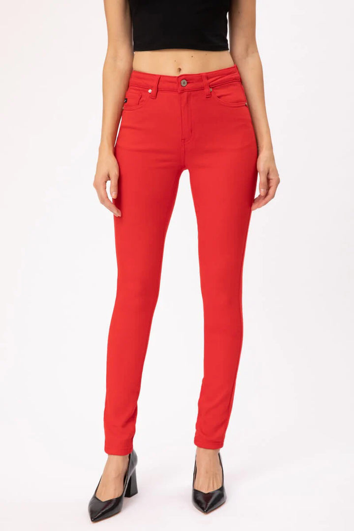 Kan Can High Rise Skinny Red Jeans - Regular & Plus sizing