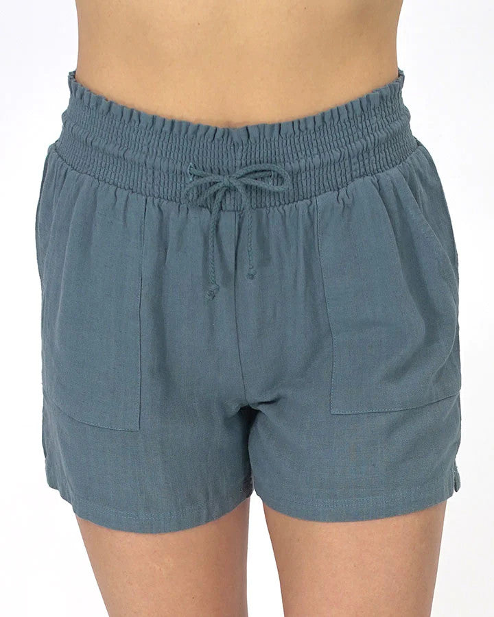 Grace and Lace- Linen Shorts in Heron