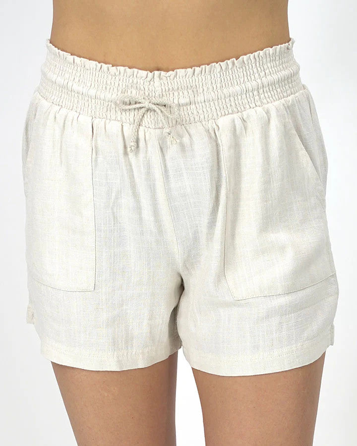 Grace and Lace- Linen Shorts in Sand