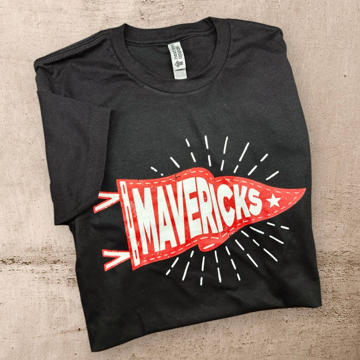 Mavericks Pennant Flag Graphic Tee - Black